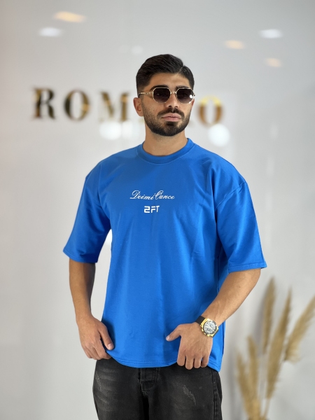 تیشرت دونخ پنبه FT آبی