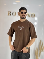 تیشرت دونخ پنبه FT قهوه ای
