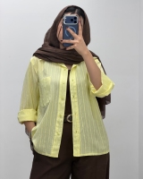 شومیز راه راه آستین 2دکمه