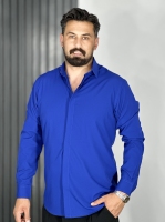 پیراهن دوشین مردانه رنگ آبی کاربنی