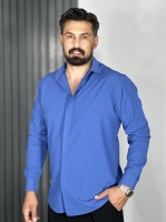 پیراهن دوشین مردانه رنگ آبی نفتی