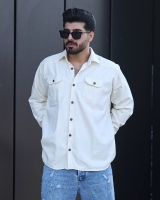 پیراهن کتان آستین بلند سفید