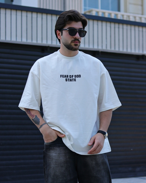 تیشرت آستین کوتاه FEAR OF GOD سفید