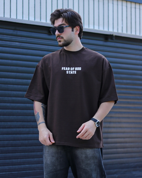 تیشرت آستین کوتاه FEAR OF GOD قهوه ای
