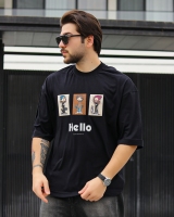 تیشرت آستین کوتاه HELLO مشکی