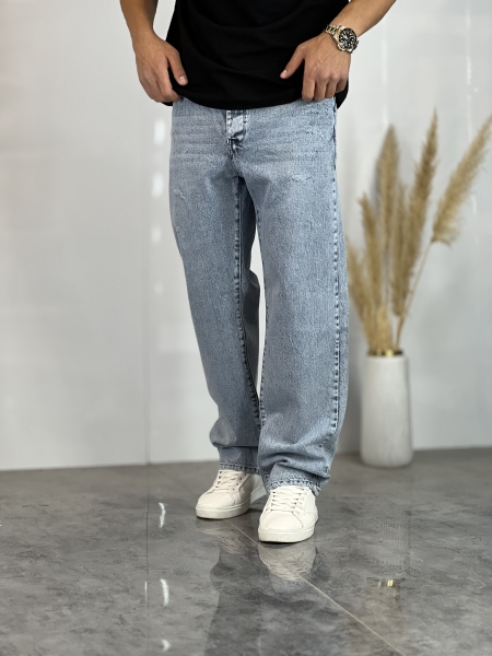 شلوار نیم بگ جین Zara آبی دریایی کد 815