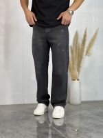 شلوار نیم بگ جین Zara ذغالی تیره کد 826
