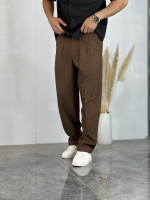 شلوار بگ پارچه ای اولدمانی Hs قهوه ای
