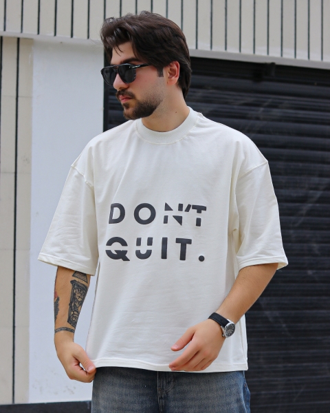 تیشرت آستین کوتاه DONT QUIT سفید
