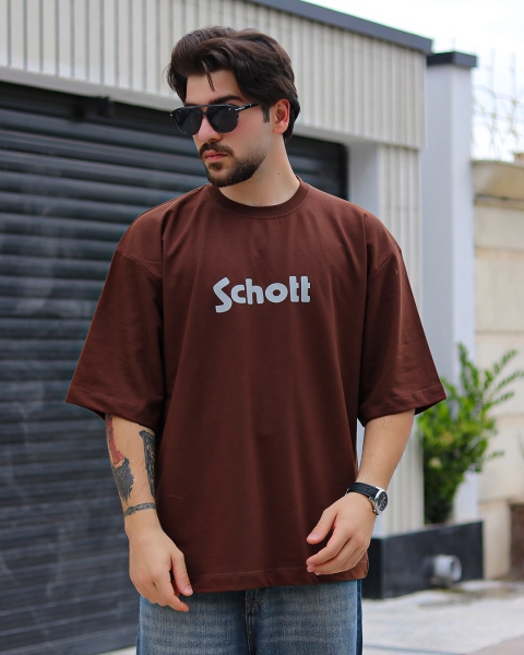 تیشرت SCHOTT قهوه ای