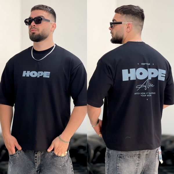 تیشرت 2نخ Hope مشکی