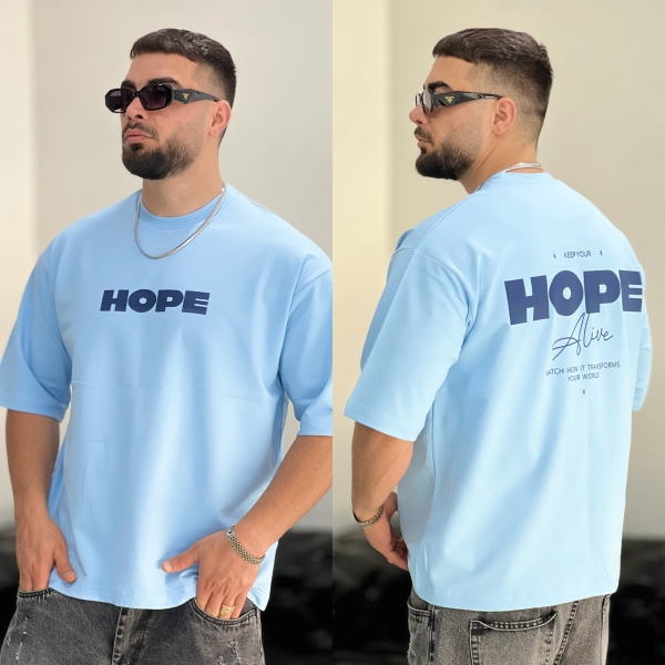 تیشرت 2نخ Hope آسمانی