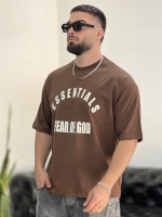 تیشرت پنبه GOD قهوه ای