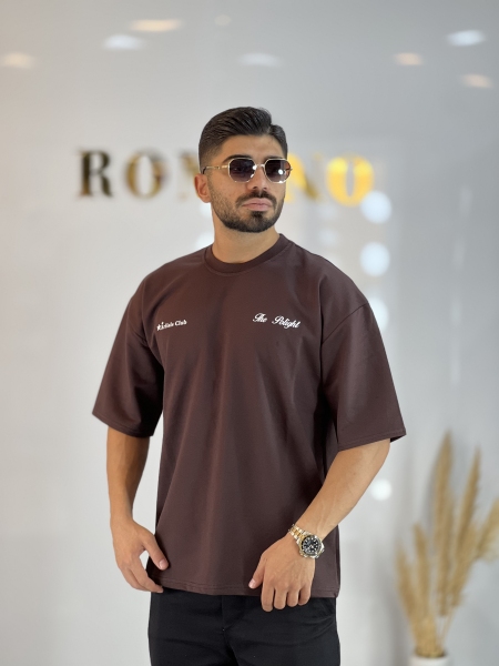 تیشرت دونخ پنبه Club قهوه ای