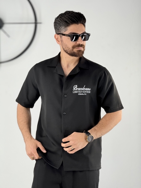 پیراهن مازراتی مشکی چاپ brand