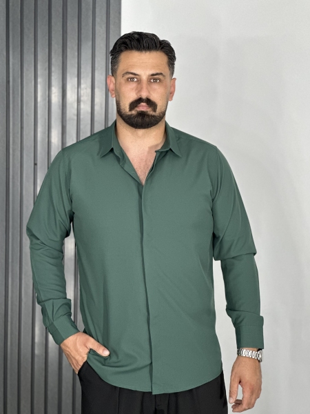 پیراهن دوشین آستین بلند مردانه رنگ سبز