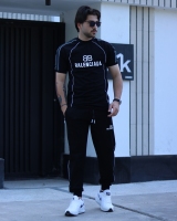 ست تیشرت واسلش آستین کشBALENCIAGA مشکی سبز