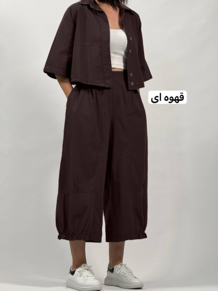 شلوار لینن خمره ای