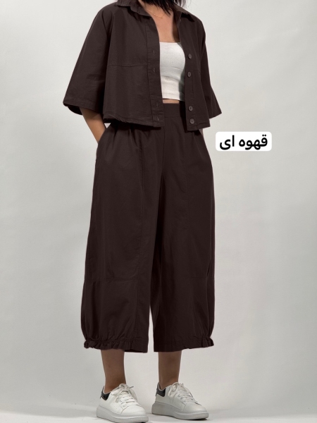 شلوار لینن خمره ای
