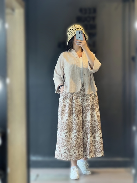 ست شومیز با شلوار واید طرحدار