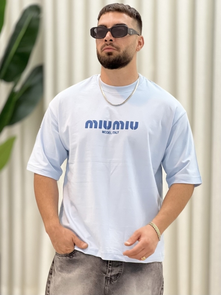 تیشرت 2نخ miumiu آسمانی