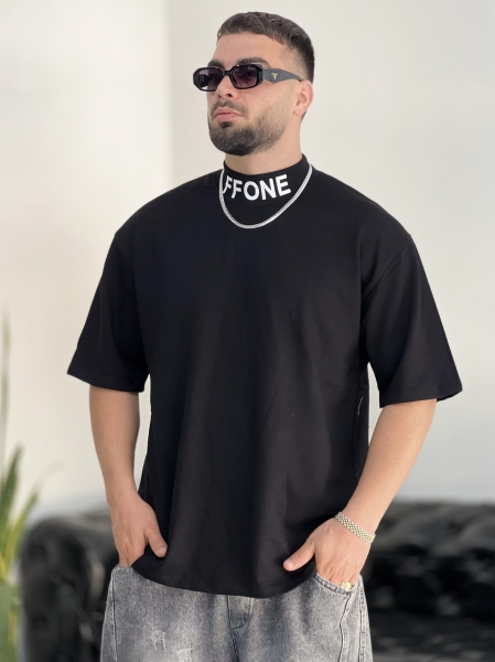تیشرت یقه پنج 2نخ Fone مشکی