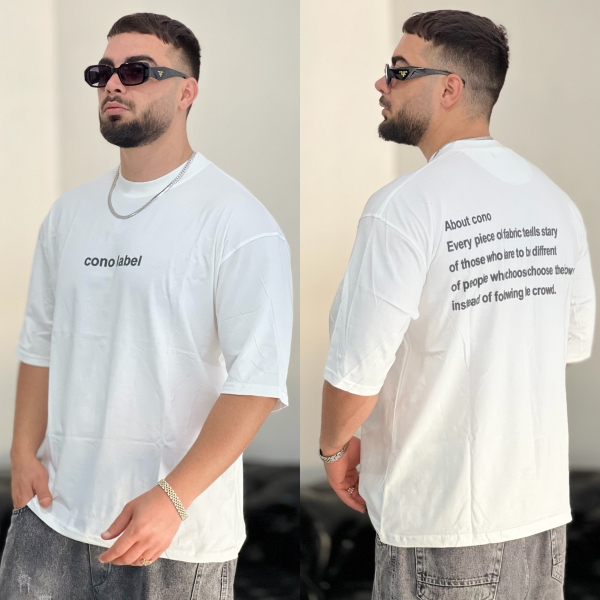 تیشرت پنبه Label سفید