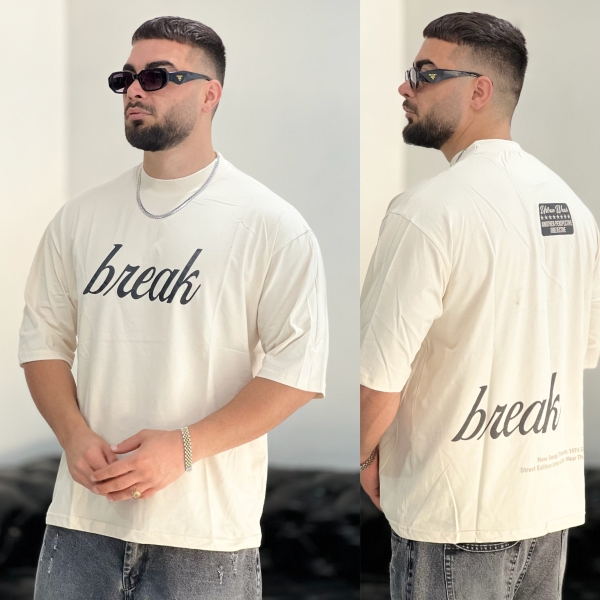 تیشرت پنبه Break کرم
