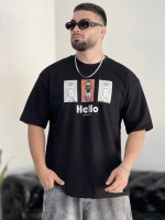 تیشرت 2نخ Hello مشکی
