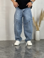 شلوار بگ بالونی Vip آبی ساده کد 5891