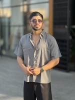 پیراهن نخی چینی Hj طوسی