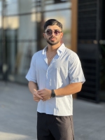 پیراهن نخی چینی Hj آبی آسمانی