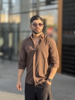 پیراهن دوشین آستین بلند Man قهوه ای