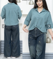شومیز نگین دار پیچ با تاپ زیرش