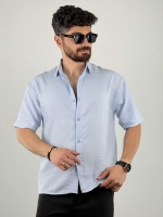 پیراهن باکسی نخی ابی اسمانی