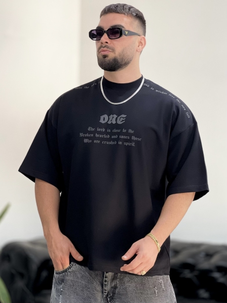 تیشرت 2نخ ONE مشکی