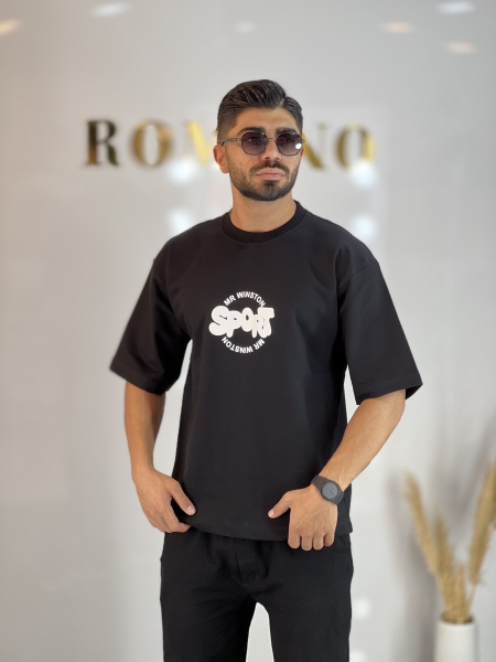 تیشرت دونخ پنبه Sport مشکی