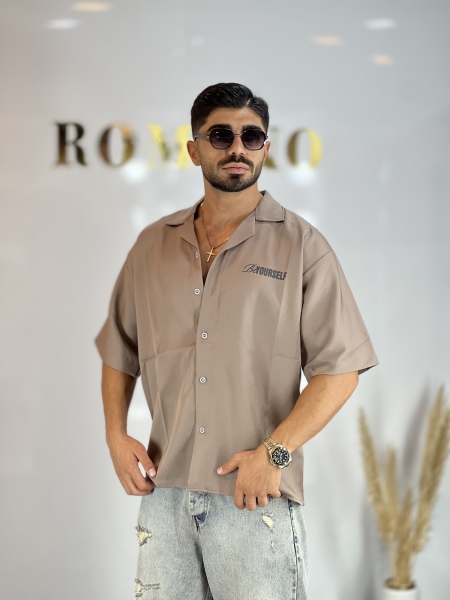 پیراهن مازراتی پشت چاپ Be موکا