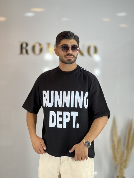 تیشرت دونخ باکسی Run مشکی