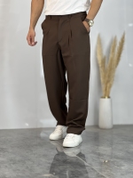شلوار پارچه ای کبریتی Ex قهوه ای
