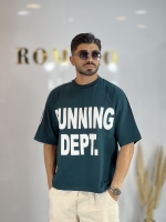 تیشرت دونخ باکسی Run سبز