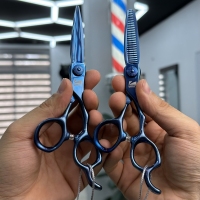 ست قیچی فینی 6 اینچ آبی