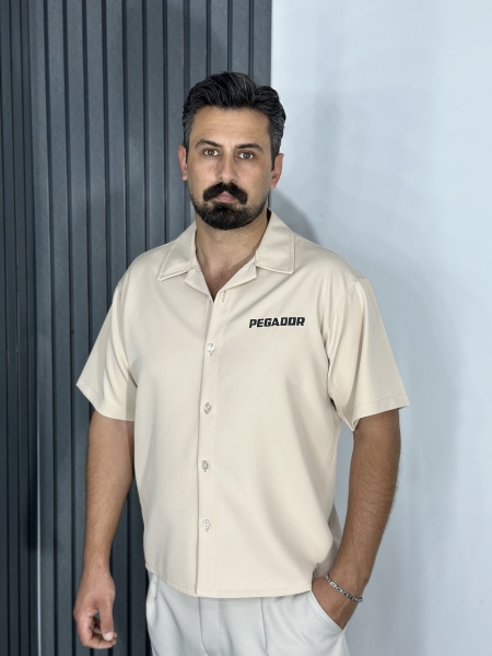 پیراهن باکسی مازراتی (چاپی) مردانه کرمی