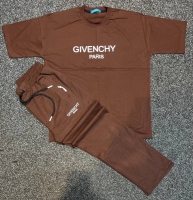 ست تیشرت واسلش GIVENCHY قهوه ای
