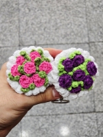 جاکلیدی دسته گل بافتنی