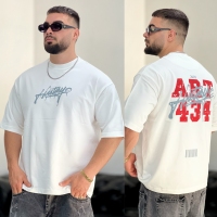 تیشرت 2نخ باکسی ART سفید