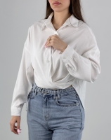 شومیز گره ای سیلک سفید