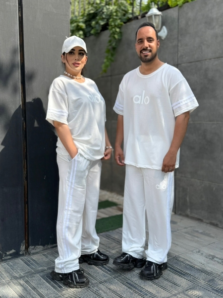 ست تیشرت و شلوار alo رنگ سفید