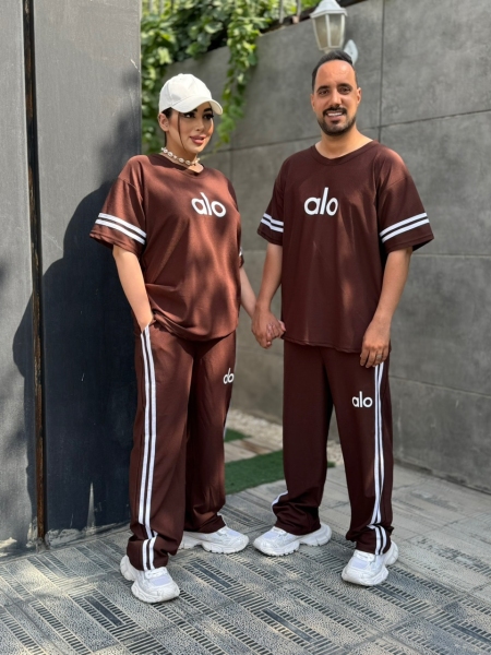 ست تیشرت و شلوار alo رنگ موکا