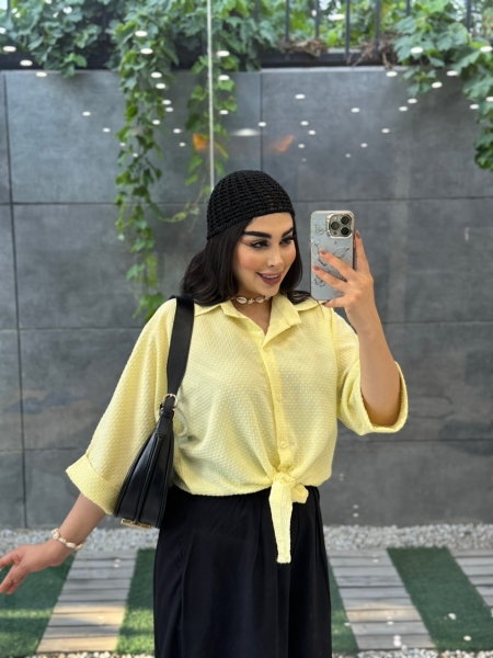 شومیز گره ای پاستیلی